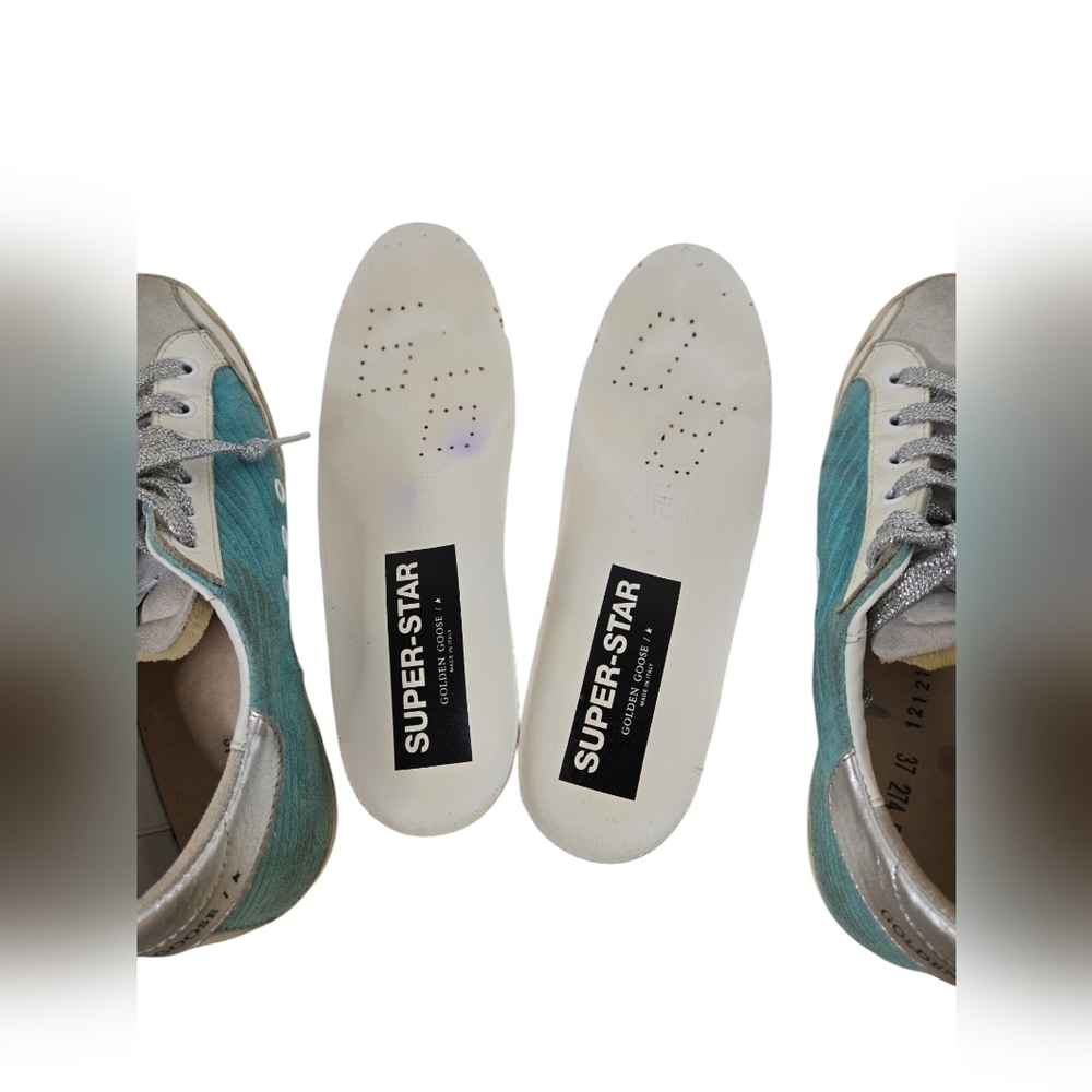 Golden Goose Super-Star sneakers in turquoise suede Size 37 - Picture 9 of 9